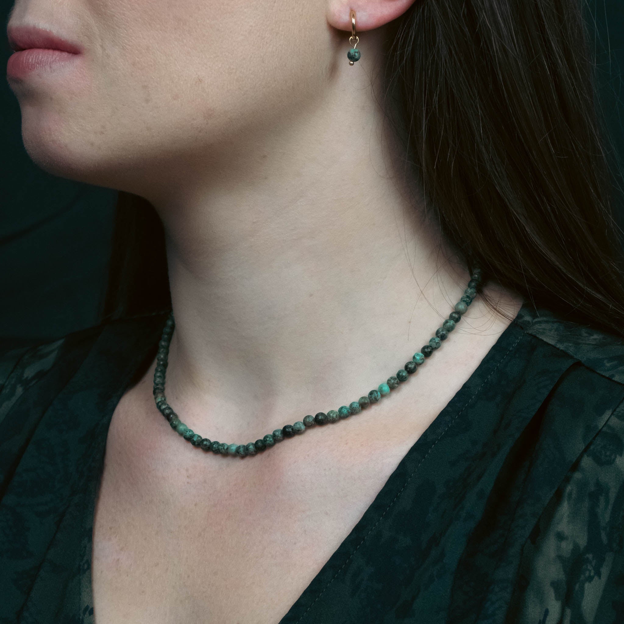 Collier Serena en pierres Turquoise Africain - SLOYA